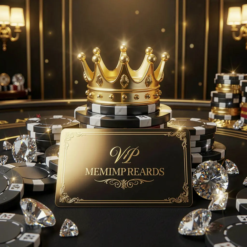 PH1888 VIP casino rewards concept featuring an elegant golden crown on poker chips with sparkling diamonds and a premium membership card against a luxury black and gold background