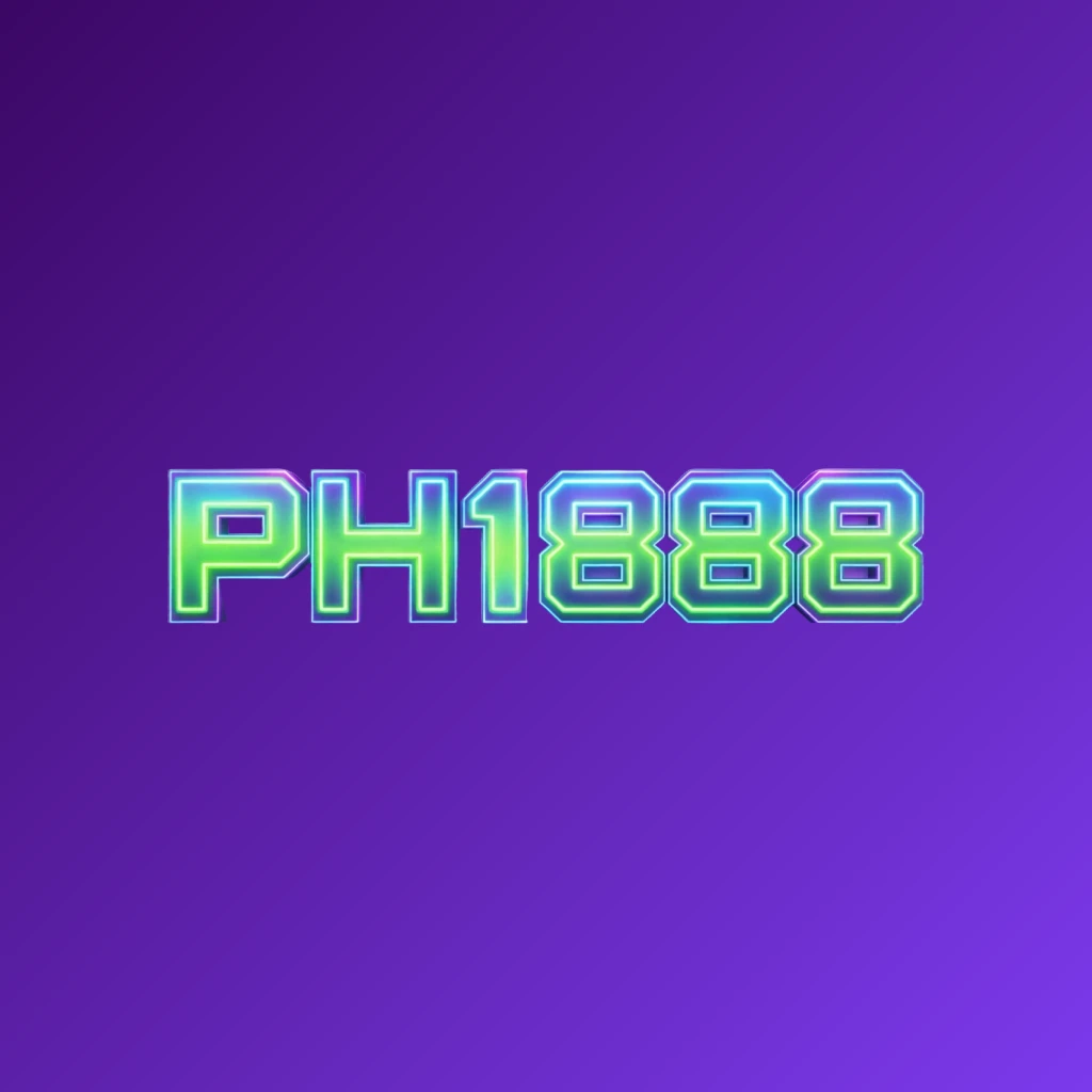 Futuristic neon PH1888 logo with thick angular typography and vivid green, blue, and purple glow, featuring sharp tech-inspired details on a transparent background in a wide horizontal rectangular wordmark design